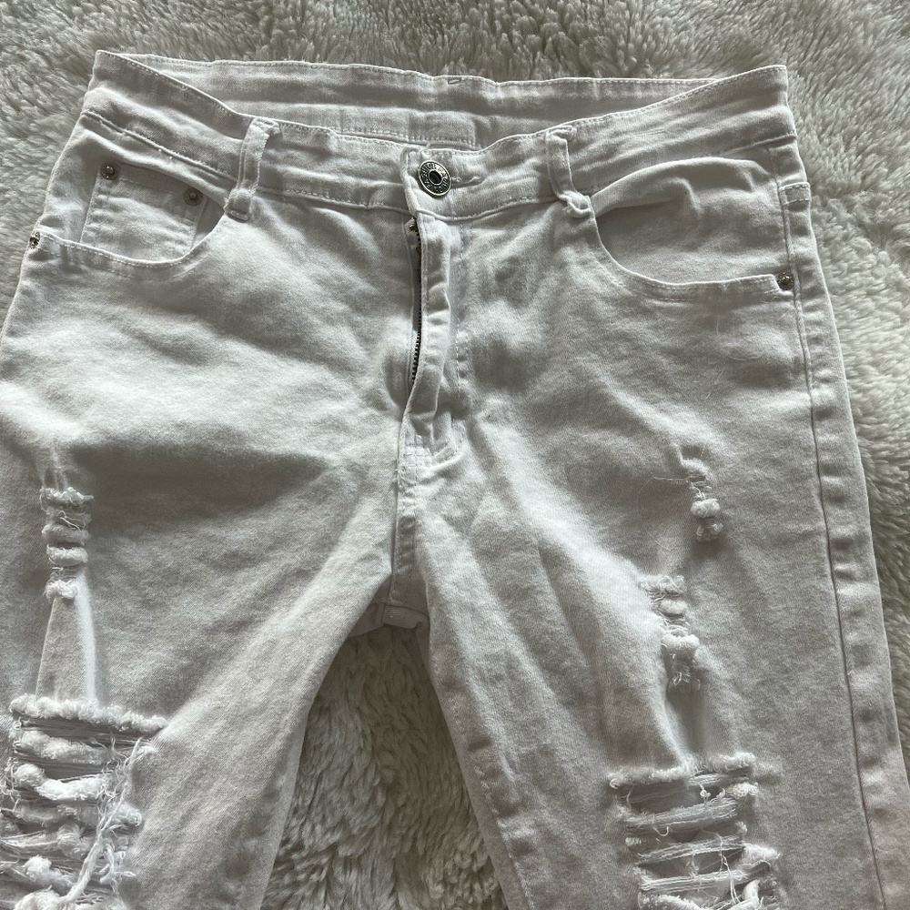 FREDD MARSHALL Men's 30x30" Skinny Slim Fit Ripped Distressed Stretch Jeans